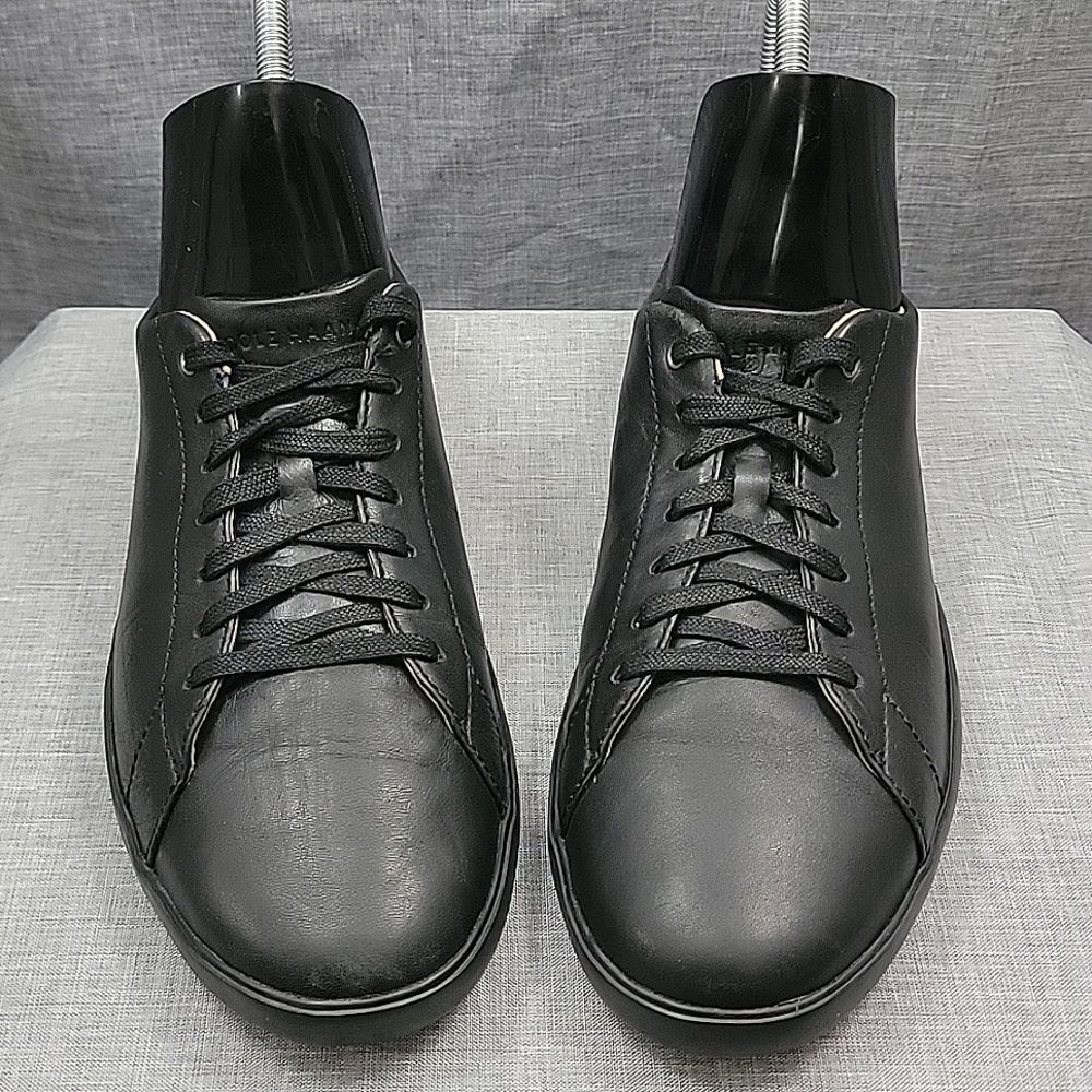 Cole Haan Men's Grand Crosscourt II Black Leather Trainer Sneaker Low Top SZ 10